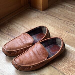 LL BEAN leather mocs slippers men’s 13 excellent